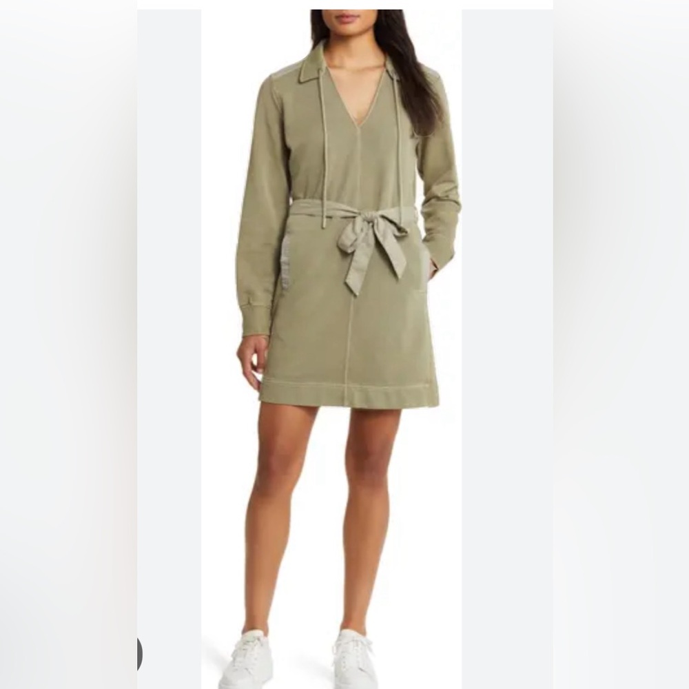 Tommy Bahama Sunray Cove Long Sleeve w/tie waist mini Dress in Tea Leaf